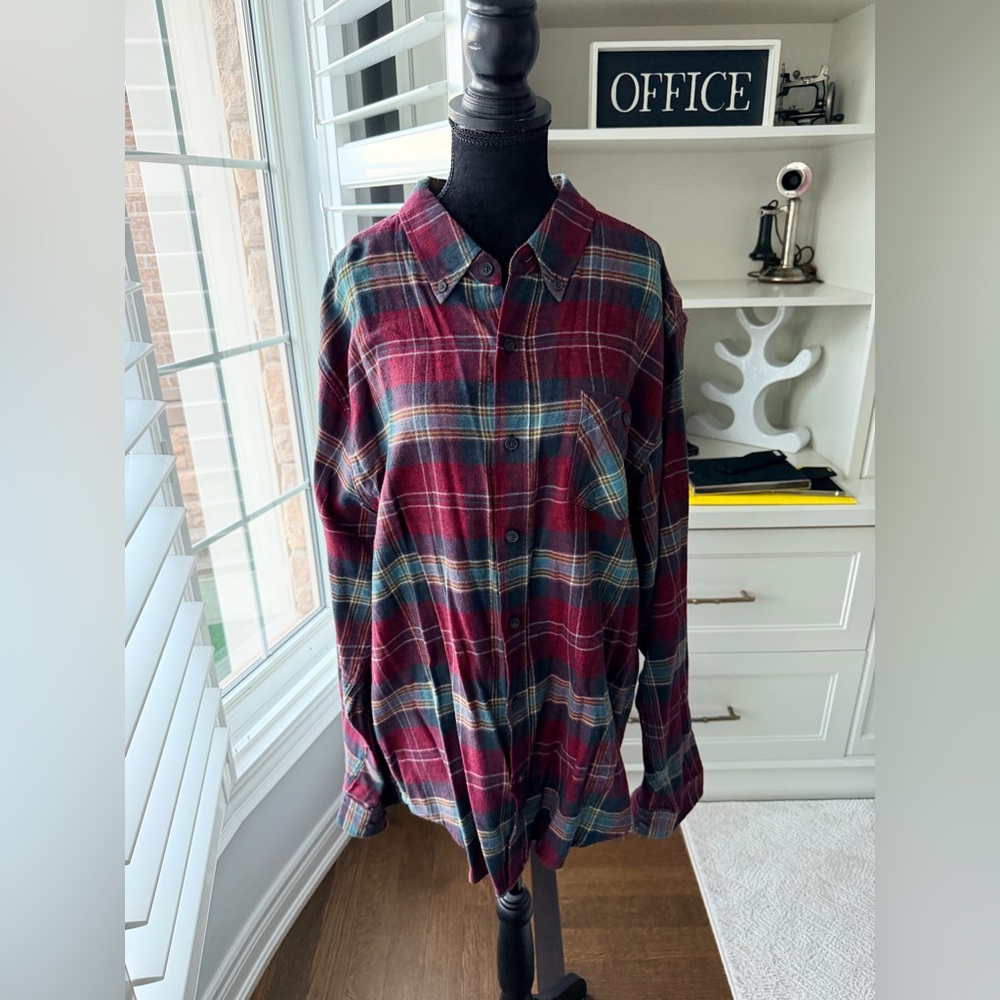 WEATHERPROOF VINTAGE Men's Flannel Button Up Shirt Size XL